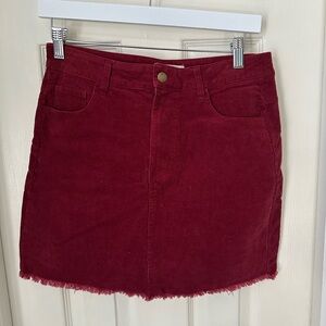 red corduroy skirt